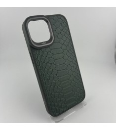 Чехол Kajsa Snake Pattern iPhone 15 (Olive)