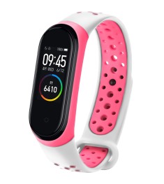 Ремешок Nike Style Xiaomi Mi Band 3 / Mi Band 4 (Бело-розовый)