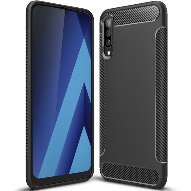 Силикон Soft Carbon Samsung Galaxy A70 (2019) (Чёрный)