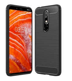 Силиконовый чехол Polished Carbon Nokia 3.1 Plus (Черный)