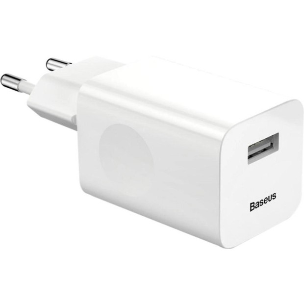 СЗУ-адаптер Baseus Wall Charger 24W PD QC 1USB (Белый) CCALL-BX02