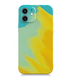 Силикон WAVE Watercolor Case iPhone 12 (yellow/dark green)