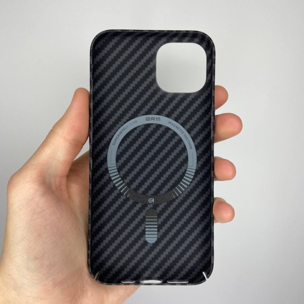 Чехол-накладка Carbon MagSafe для Apple iPhone 13 (Чёрный)