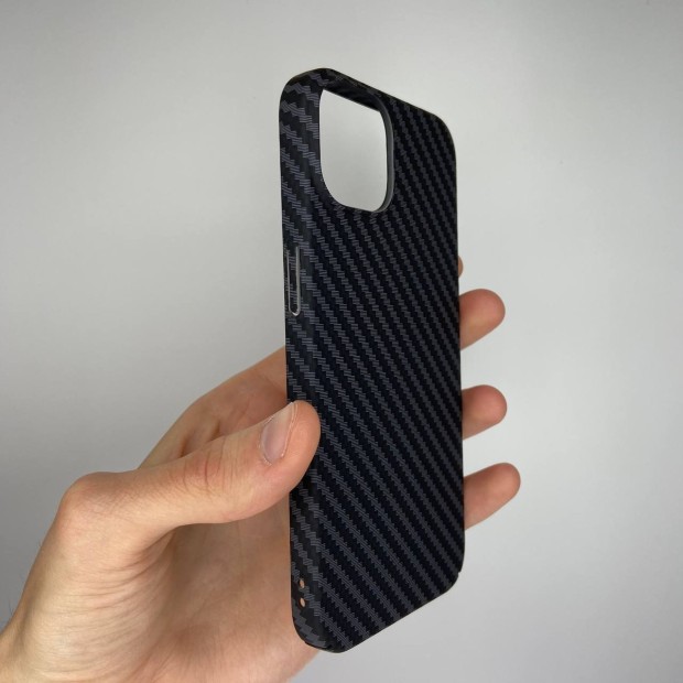 Чехол-накладка Carbon MagSafe для Apple iPhone 13 (Чёрный)