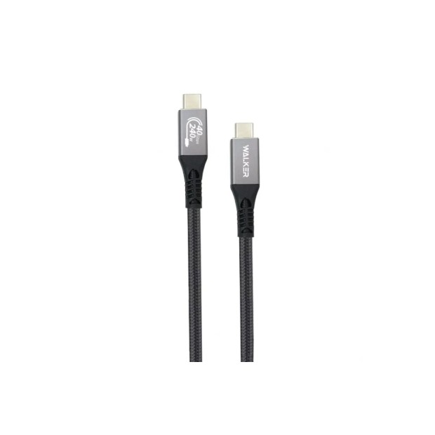 USB-кабель Walker C995 Thunderbolt4 240W (1m) (Type-C - Type-C) (Чёрный)