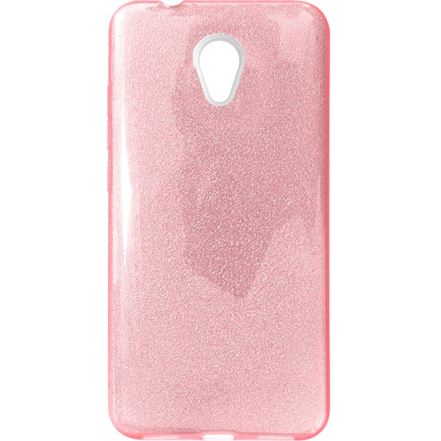 Чехол Силикон Glitter для Meizu M5s (Розовый)