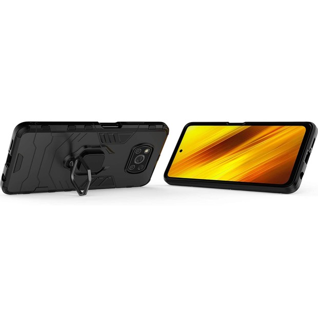 Бронь-чехол Ring Armor Case Xiaomi Poco X3 (Чёрный)