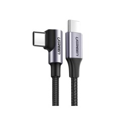 USB-кабель UGREEN US255 Angled 60W (1m) (Type-C to Type-C) (Black/Gray)