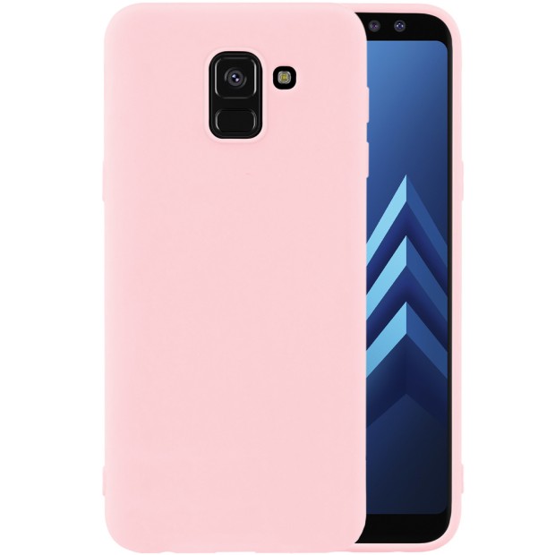 Силиконовый чехол iNavi Color Samsung Galaxy A8 (2018) A530 (персик)