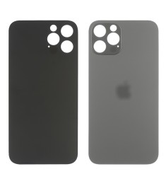 Заднее стекло корпуса для Apple iPhone 12 Pro Max Graphit (серое) маленький выре..