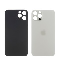 Заднее стекло корпуса для Apple iPhone 12 Pro Silver (белое) маленький вырез под..