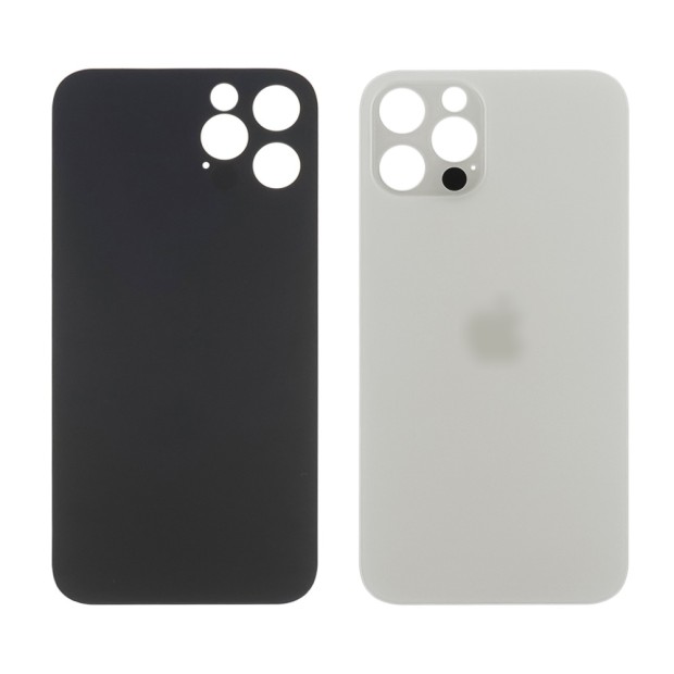 Заднее стекло корпуса для Apple iPhone 12 Pro Silver (белое) маленький вырез под камеру