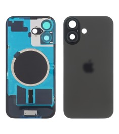 Заднее стекло корпуса для Apple iPhone 16 Plus Black (чёрное) с рамкой и стеклом..
