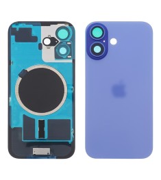 Заднее стекло корпуса для Apple iPhone 16 Plus Blue (синее) с рамкой и стеклом к..