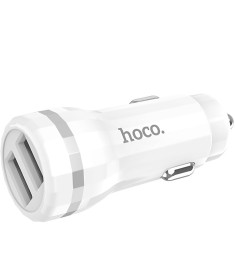 АЗУ-адаптер Hoco Z27 Staunch 2USB 2.4A + Lightning-кабель (Белый)