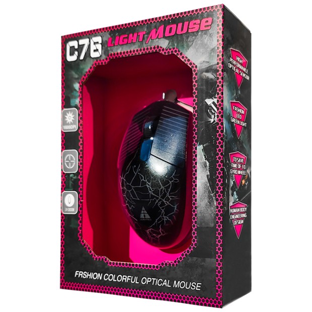Мышь проводная игровая С76 (Чёрный)