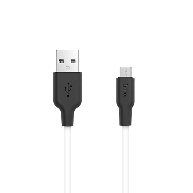 USB-кабель Hoco Silicone X21 2m (MicroUSB) (Чёрно-белый)