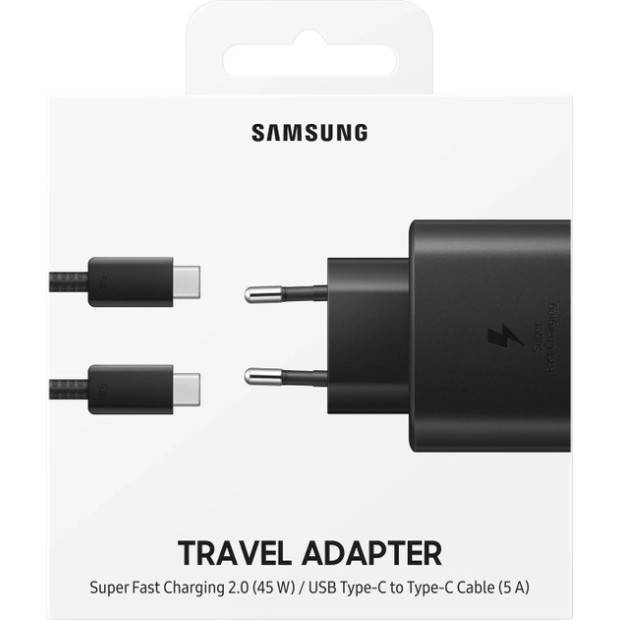 СЗУ-адаптер Samsung EP-TA845 45W (1Type-C) + кабель Type-C - Type-C (Чёрный)