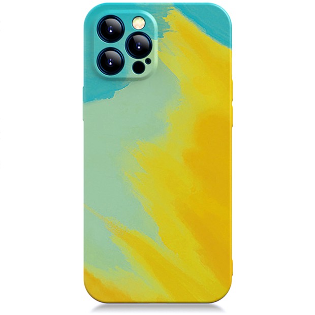 Силікон WAVE Watercolor Case iPhone 12 Pro Max (yellow / dark green)