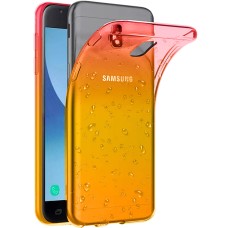 Силикон Rain Gradient Samsung Galaxy J3 (2017) J330 (Розово-желтый)