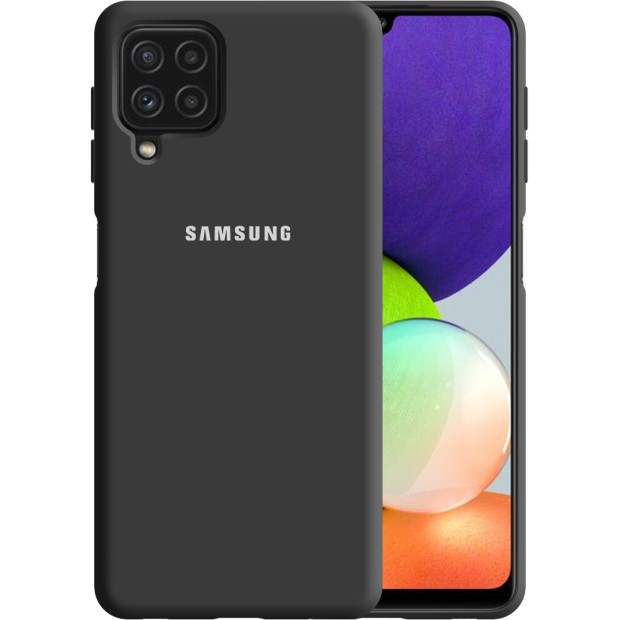 Силикон Original 360 Case Logo Samsung Galaxy A22 (Чёрный)