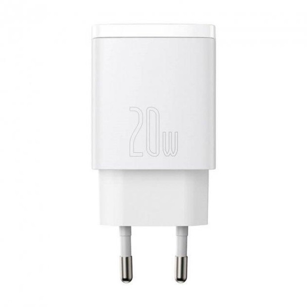 Baseus Palm 20W PD Charger (1 Type-C / 1 USB) + Type-C to Type-C Cable (White) P10111608213-01