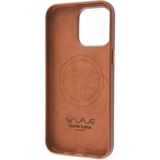 Чехол WAVE Premium Leather Edition Case with MagSafe iPhone 15 Pro Max (Orange)