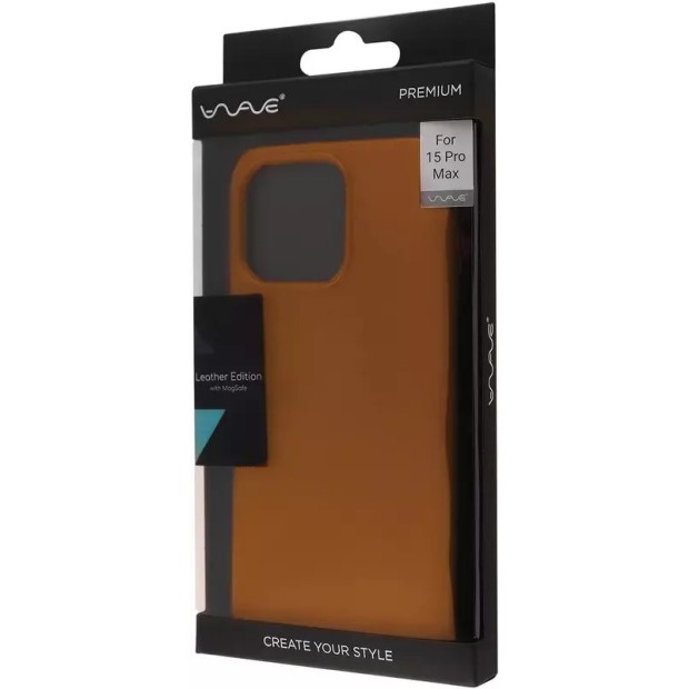 Чехол WAVE Premium Leather Edition Case with MagSafe iPhone 15 Pro Max (Orange)