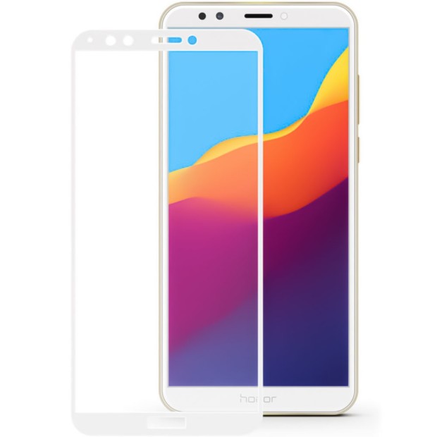 Стекло 3D Huawei Y5 Prime (2018) / Honor 7A / Y5 Lite (2018) White