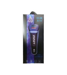 АЗУ iNavi 2в1 Micro 2USB / 3.1A (CC-08) (черный)