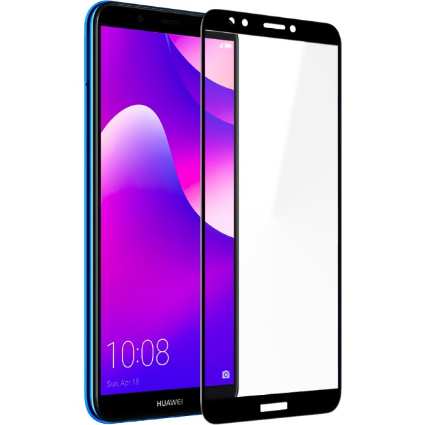 Защитное стекло 3D для Huawei Y7 (2018) / Y7 Prime (2018) / Honor 7C Pro Black (Клей)