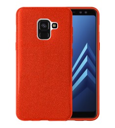 Силиконовый чехол Glitter Samsung Galaxy A8 (2018) A530 (Красный)