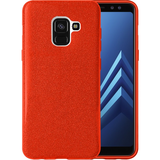 Силиконовый чехол Glitter Samsung Galaxy A8 (2018) A530 (Красный)