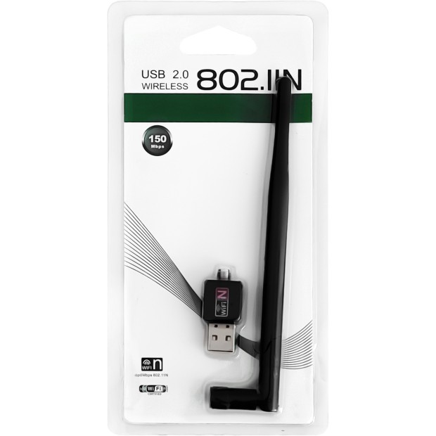 USB-адаптер Wi-Fi WF-2 (для тюнера T2, PC) (5370) (Чёрный)