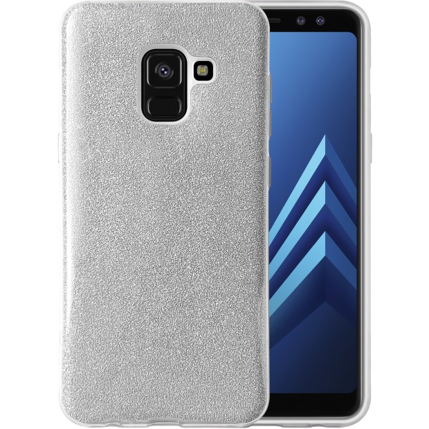 Силикон Glitter Samsung Galaxy A8 (2018) A530 (Серебряный)