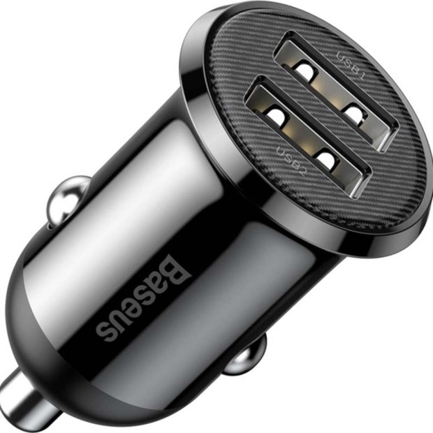 АЗУ-адаптер Baseus Grain Pro Car Charger CCALLP-01 4.8A 2USB (Чёрный)