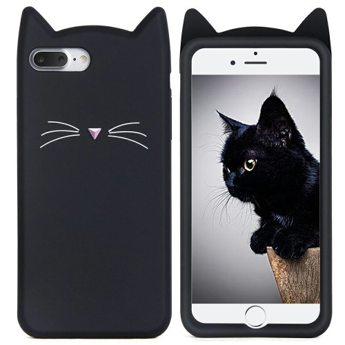 Силиконовый чехол Kitty Case Apple iPhone 7 Plus / 8 Plus (чёрный)
