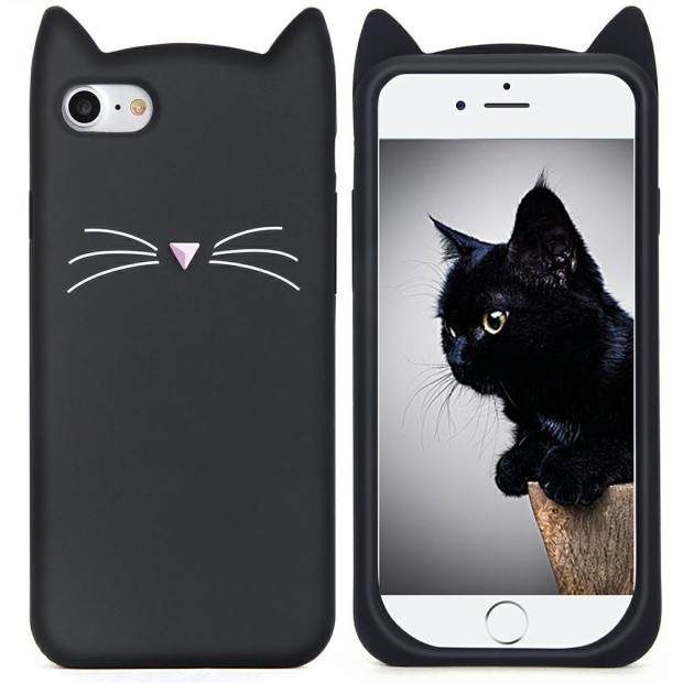 Силиконовый чехол Kitty Case Apple iPhone 7 / 8 (чёрный)