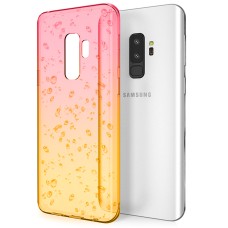 Силикон Rain Gradient Samsung Galaxy S9 Plus (Розово-желтый)