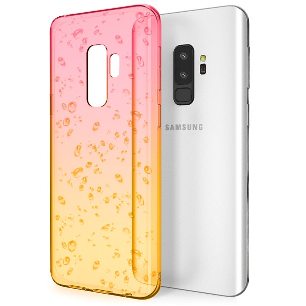 Силікон Rain Gradient Samsung Galaxy S9 Plus (Рожево-жовтий)