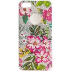 Силикон Glitter Apple iPhone 5 / 5s / SE (Flowers)