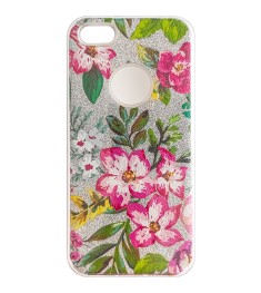 Силикон Glitter Apple iPhone 5 / 5s / SE (Flowers)