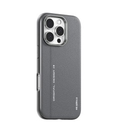 Чехол Blueo Premium Leather with MagSafe Apple iPhone 16 Pro Max (Grey)