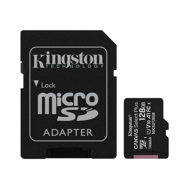 Карта памяти Kingston Canvas Select Plus MicroSDXC 128Gb (UHS-3) (Class 10) + SD Adapter
