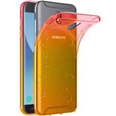 Силикон Rain Gradient Samsung Galaxy J7 (2017) J730 (Розово-желтый)