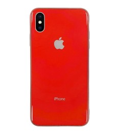 Накладка Premium Glass Case Apple iPhone X / XS (красный)