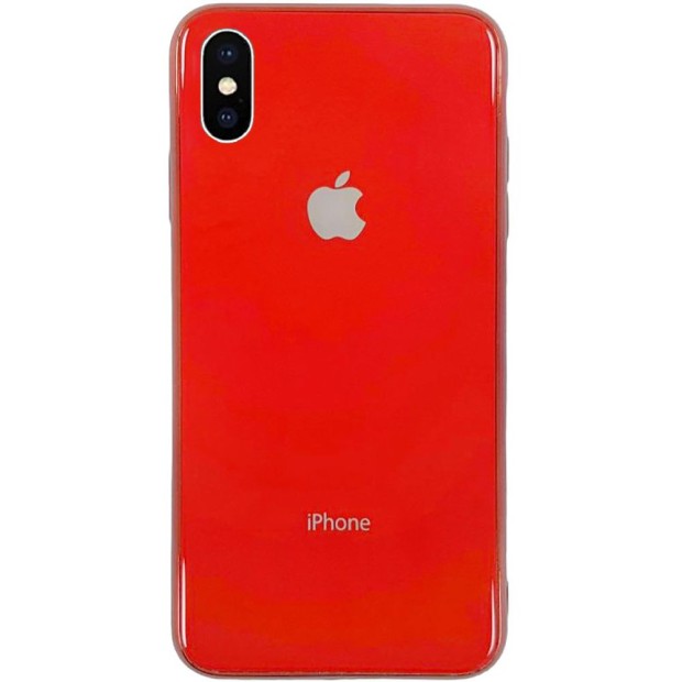 Накладка Premium Glass Case Apple iPhone X / XS (красный)
