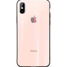 Накладка Premium Glass Case Apple iPhone X / XS (персик)