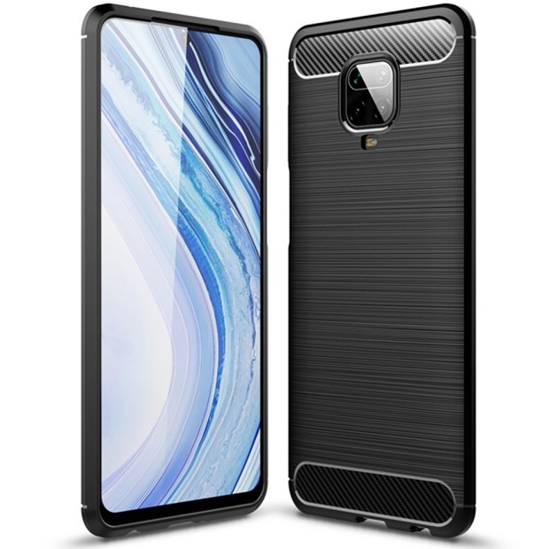 Силикон Polished Carbon Xiaomi Redmi Note 9S / Note 9 Pro / Note 9 Pro Max (Чёрный)