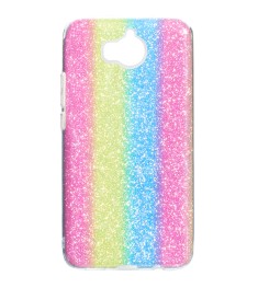 Силиконовый чехол Glitter Huawei Y5 (2017) (Радуга)